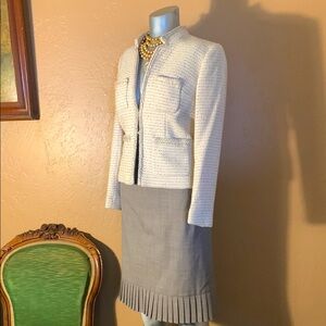 Pendleton Wool Plaid Pencil Skirt W/ Pleated Hem.  Size 12